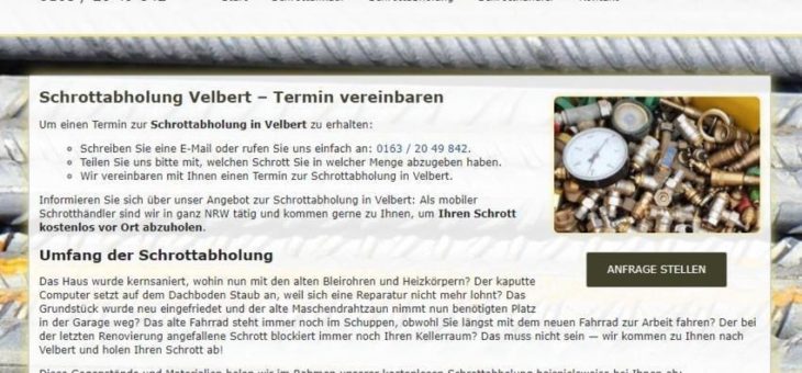 Schrottabholung Velbert (Sonstige Veranstaltung | Online)