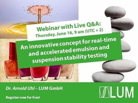 Webinar: An innovative concept for real-time and accelerated emulsion and suspension stability testi (Webinar | Online)