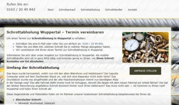 Schrottabholung in Wuppertal – Abholung Altmetall kostenlos (Sonstige Veranstaltung | Wuppertal)