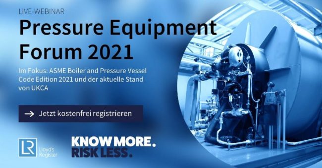 ASME Boiler and Pressure Vessels Code 2021-Neuerungen und UKCA (Webinar | Online)