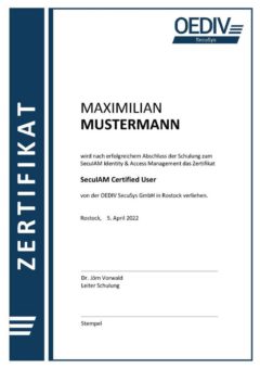 Softwareschulung zum SecuIAM „Certified User“ – April 2022 (Schulung | Online)