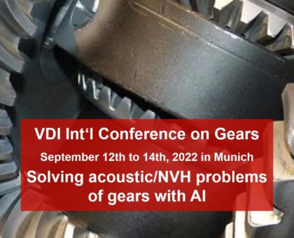 KI-Vortrag auf VDI-Konferenz „Gears 2022“ am 14.9.2022 bei München (Vortrag | Online)