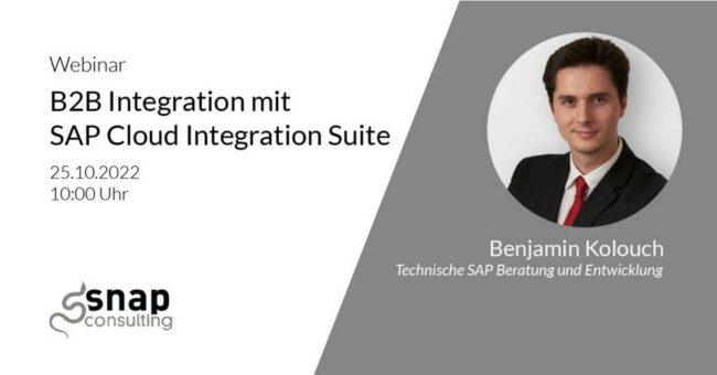 B2B Integration mit SAP Cloud Integration Suite, Trading Partner Management und Integration Advisor (Webinar | Online)