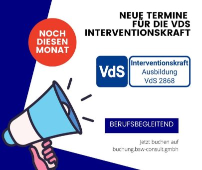 Interventionskraft VdS – Zertifikatslehrgang mit Prüfung (Seminar | Sankt Augustin)