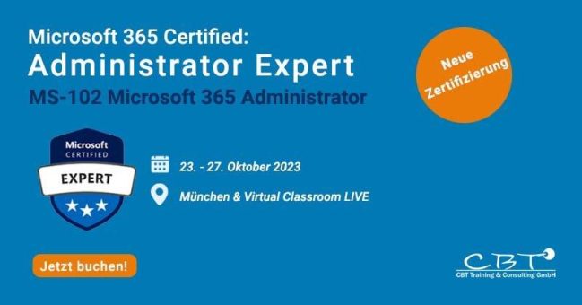 Microsoft MS-102 – Jetzt anmelden und Platz sichern! (Seminar | München)