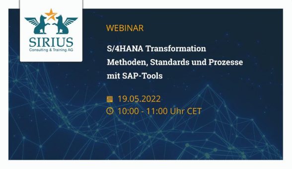 S/4HANA Transformation – Methoden, Standards und Prozesse mit SAP-Tools (Webinar | Online)