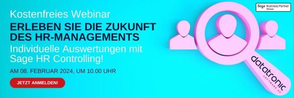 Erleben Sie die Zukunft des HR-Managements – Individuelle Auswertungen mit Sage HR Controlling! (Webinar | Online)