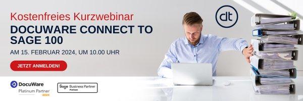 Zeitfesseln adé – DocuWare Connect to Sage 100 löst Ihre Prozessprobleme! (Webinar | Online)