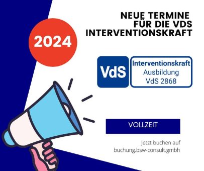 Interventionskraft VdS – Zertifikatslehrgang mit Prüfung (Seminar | Essen)