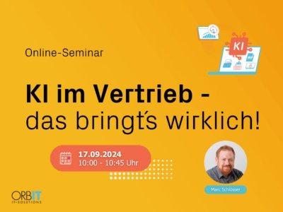KI im Vertrieb – das bringt‘s wirklich! (Webinar | Online)