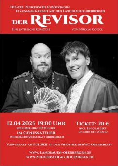 Wein & Theater Zungenschlag Bötzingen: DER REVISOR (Unterhaltung / Freizeit | Vogtsburg im Kaiserstuhl)