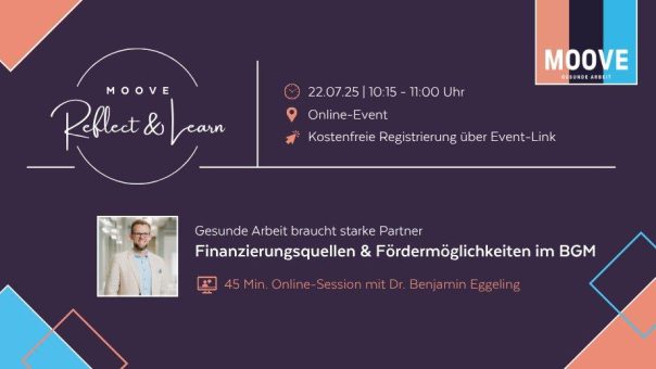 Gesunde Arbeit braucht starke Partner: Finanzierungsquellen & Fördermöglichkeiten im BGM (Webinar | Online)