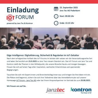 IoT Forum powered by Janz Tec & Kontron (Konferenz | Paderborn)