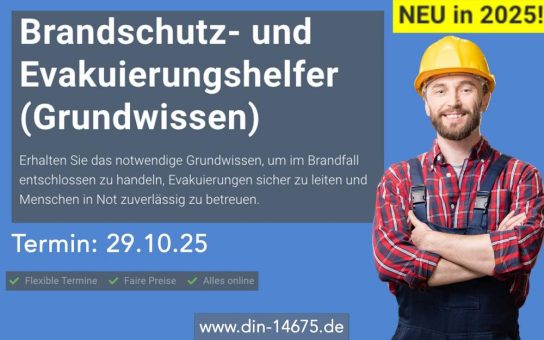Brandschutz- und Evakuierungshelfer (Grundwissen) (Schulung | Online)