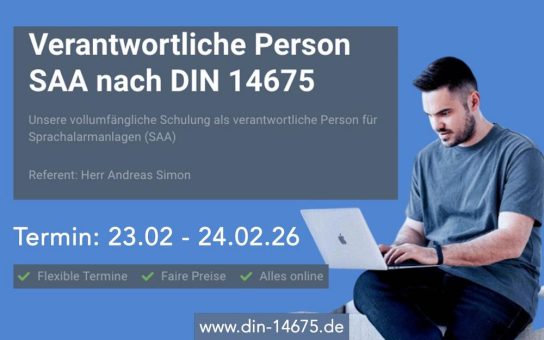 Verantwortliche Person SAA nach DIN 14675 (Schulung | Online)