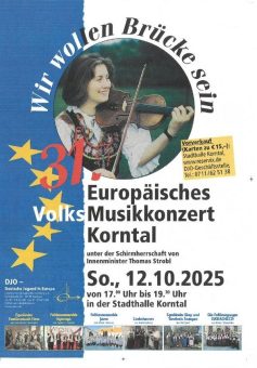 Wir wollen Brücke sein – 31. Europäisches Volksmusikkonzert in Korntal (Unterhaltung / Freizeit | Korntal-Münchingen)