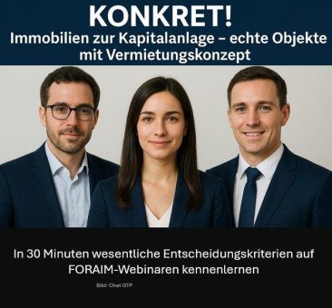 KONKRET! Immobilien für Kapitalanleger – geprüft, kalkuliert, entscheidungsreif (Webinar | Online)
