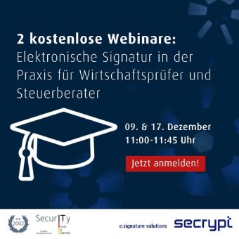 Elektronische Signatur in der Praxis für Wirtschaftsprüfer & Steuerberater (Webinar | Online)
