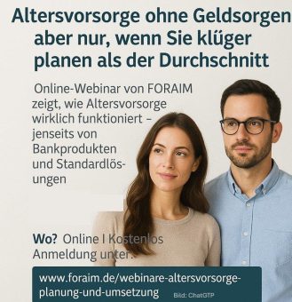 Altersvorsorge ohne Geldsorgen – aber nur, wenn Sie klüger planen als der Durchschnitt (Webinar | Online)