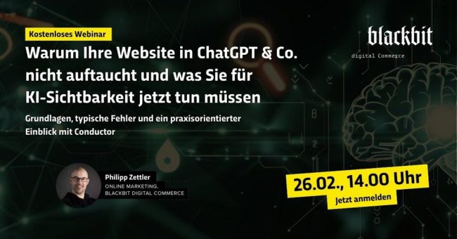 Warum Ihre Website in ChatGPT & Co.nicht auftaucht und was Sie für KI-Sichtbarkeit jetzt tun müssen (Webinar | Online)