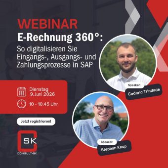 E-Rechnung 360°: So digitalisieren Sie Eingangs-, Ausgangs- und Zahlungsprozesse in SAP (Webinar | Online)