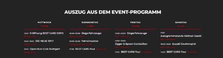 BEST CARS EXPO 2026 (Unterhaltung / Freizeit | Stuttgart)