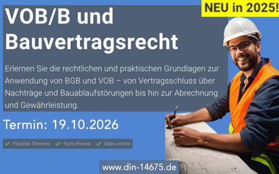 Sicherer Vertragsabschluss nach BGB und VOB (Schulung | Online)