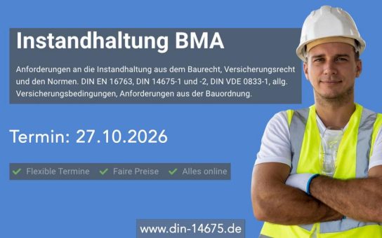 Online-Schulung: Instandhaltung BMA (Schulung | Online)